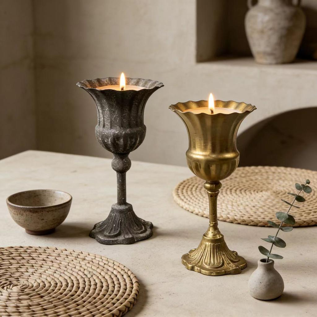 High-end Luxury Niche Ins Style High Foot Iron Vase Carving Simple Art Design Flower Pot Hotel Restaurant Home Decor Ornaments