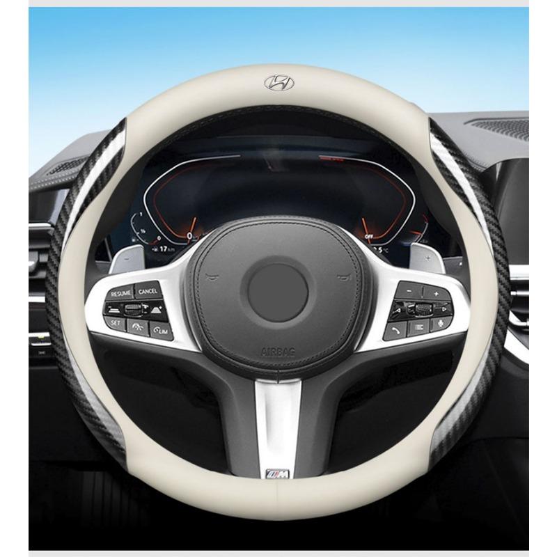 Coprivolante in Pelle Fibra di Carbonio Accessori Auto Per Hyundai Accent Aslan Avante HB20 i20 i30 i40 ix20 Parisi BAYON