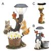 Wetterbeständige Rasenlampe Präzise Detailliert Harz Katze Hund Hase LED Solarleuchte für Zuhause