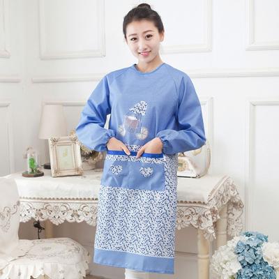 Anti-Dust Long Sleeves Cooking Apron Waterproof Cooking  Cover Clothing Kitchen Apron  Women's