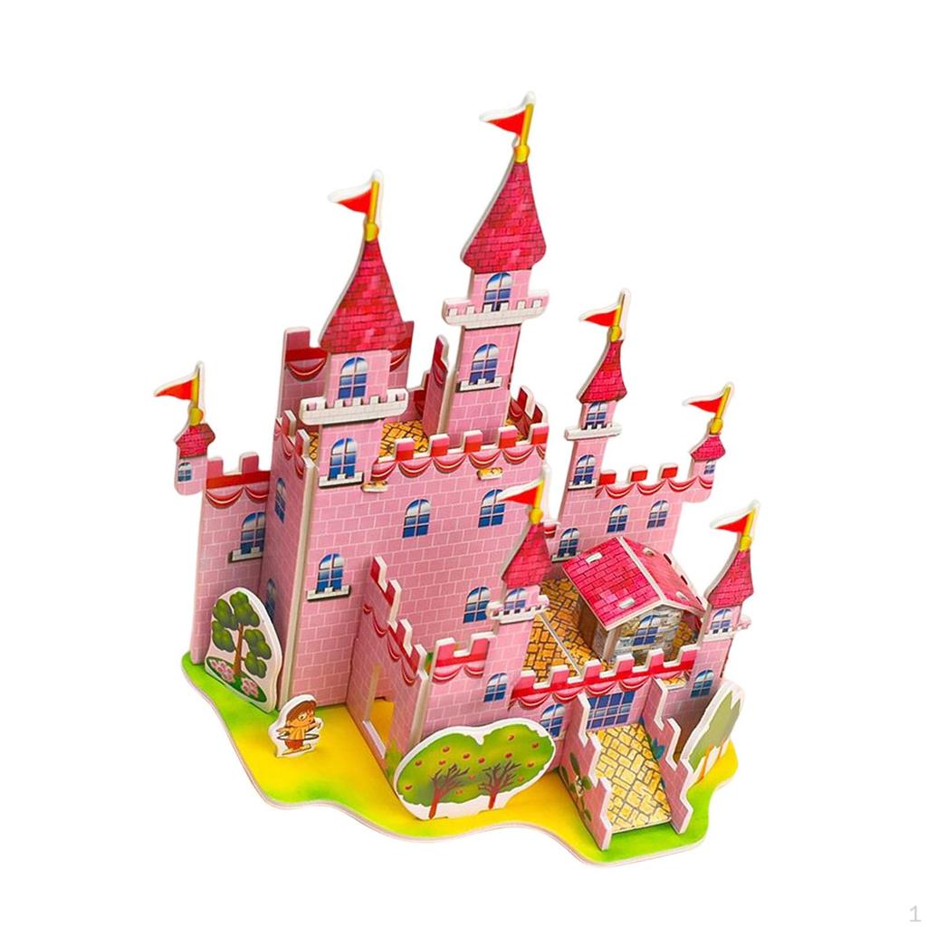 3D House Puzzle for Girls, Child Aged 6-12, Paper Cardboard Mini Craft , Creative DIY