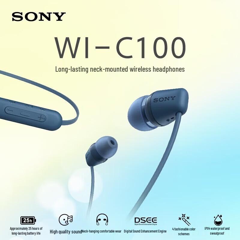 

Sony WI-C100 Wireless Neckband Bluetooth Earphones