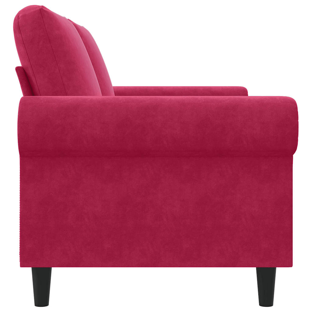 Vidaxl 2-Seater Sofa, Wine Red, 140 Cm, Upholstered In Velvet