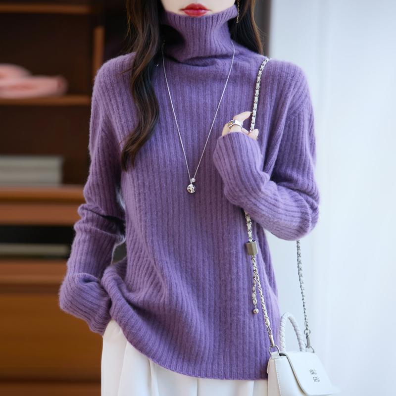 Dámský kašmírový svetr Kašmír Qinghe 30% kašmír 70% vlna podzimní a zimní pulovr hřejivý a módní