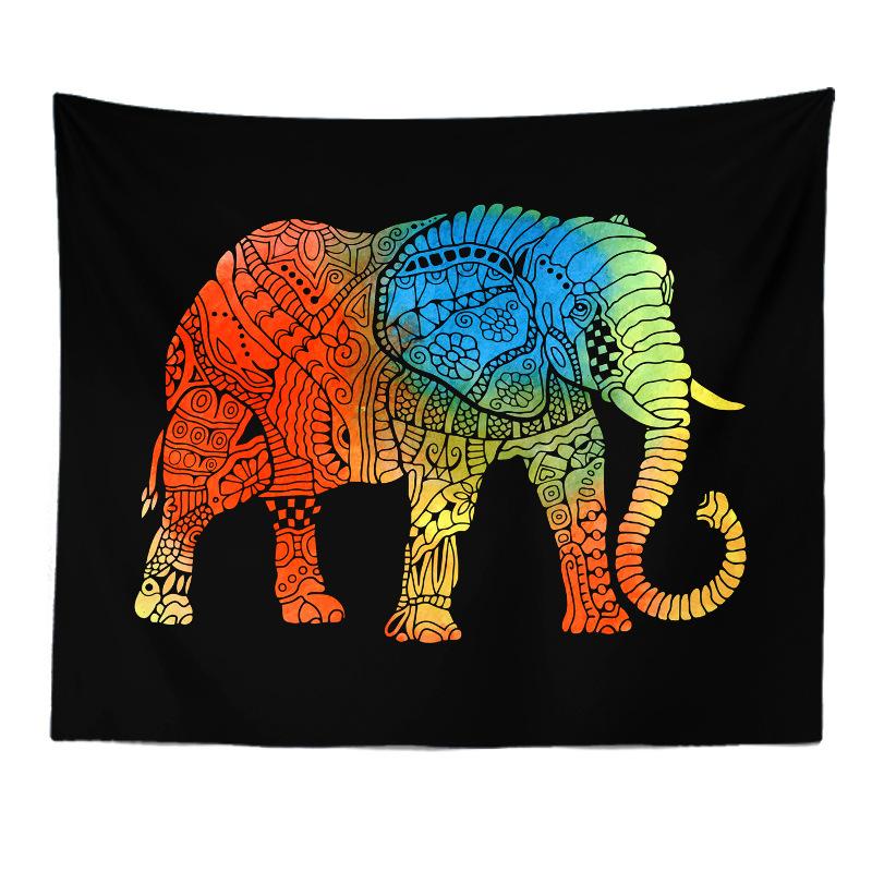 Home Decor Indian Ethnic Tapestry Hanging Elephant Digital Printing Tapestry Living Room Background Cloth Beach Towel