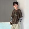 Boys Autumn Fake Two Piece Long Sleeve T Shirt