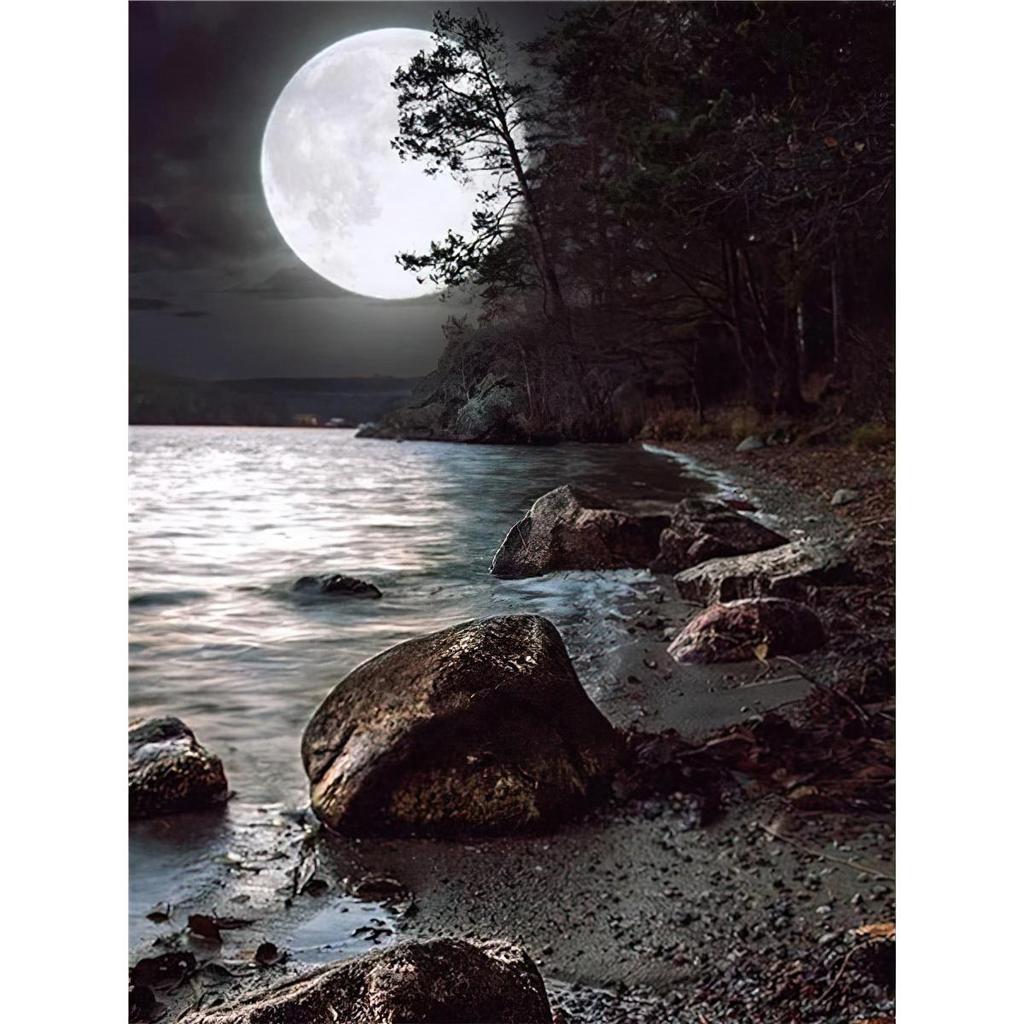 Full 5D Diy Diamond Painting Moon Landscape World Diamond Embroidery Cross Stitch Home Decor Handmade Gift