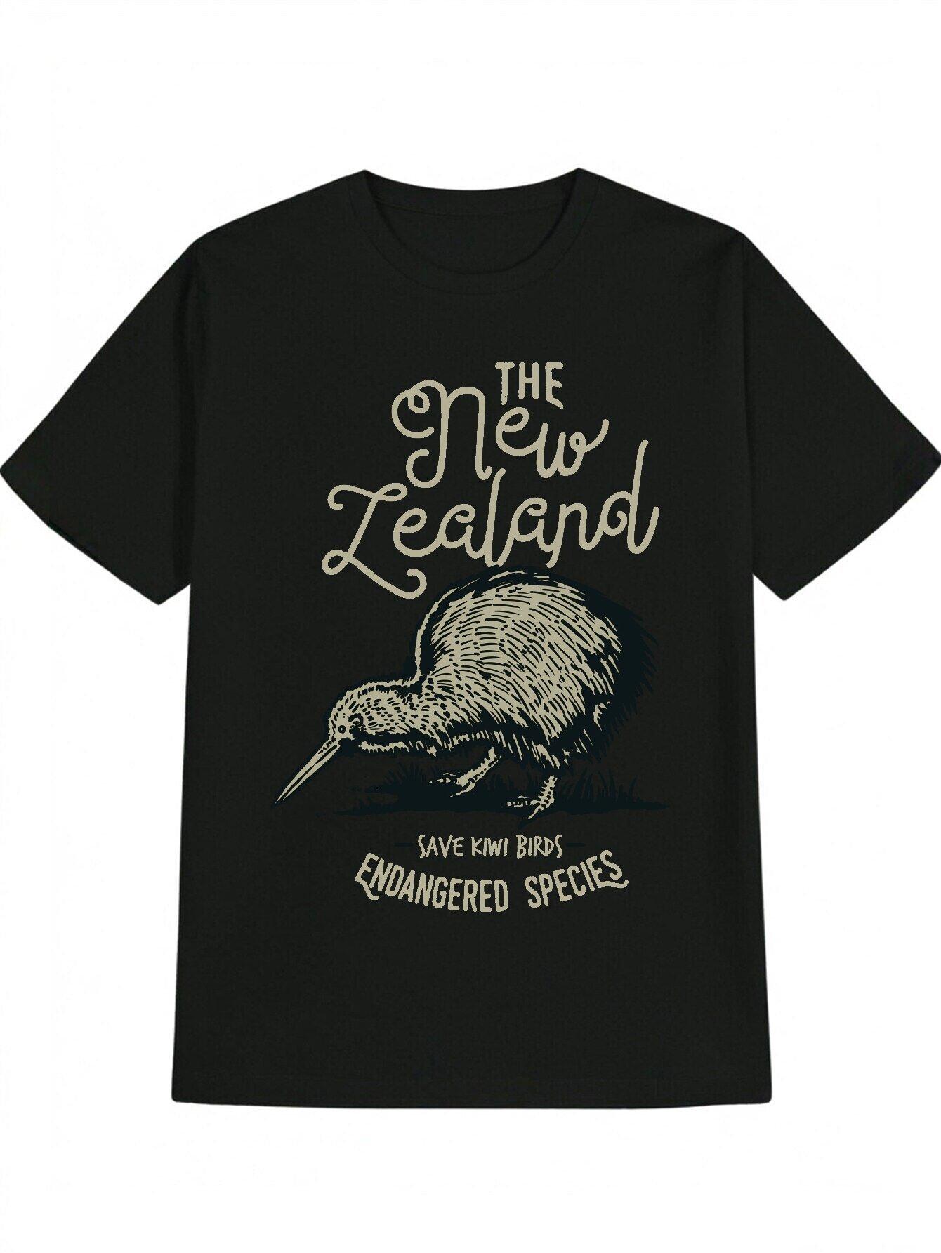 

[Home Relaxation] Casual Crew Neck T-shirt - The New Zealand Kiwi Print XL