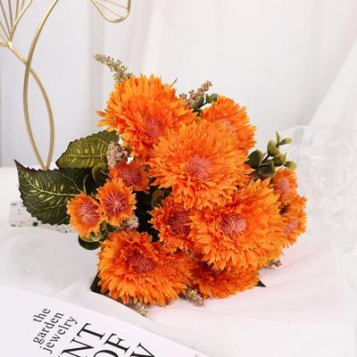 Realistischer künstlicher Chrysanthemenstrauß, exquisit, ohne Bewässerung, gefälschte Chrysanthemenblumen, Heim- und Hochzeitsdekoration