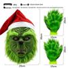 Grinch Masquerade Mask and Gloves Set for Christmas Performances