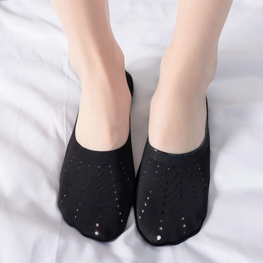 6Pairs Anti Slip Invisible Short Socks Mesh Summer Thin Socks Simple Ice Silk Boat Socks  Daily