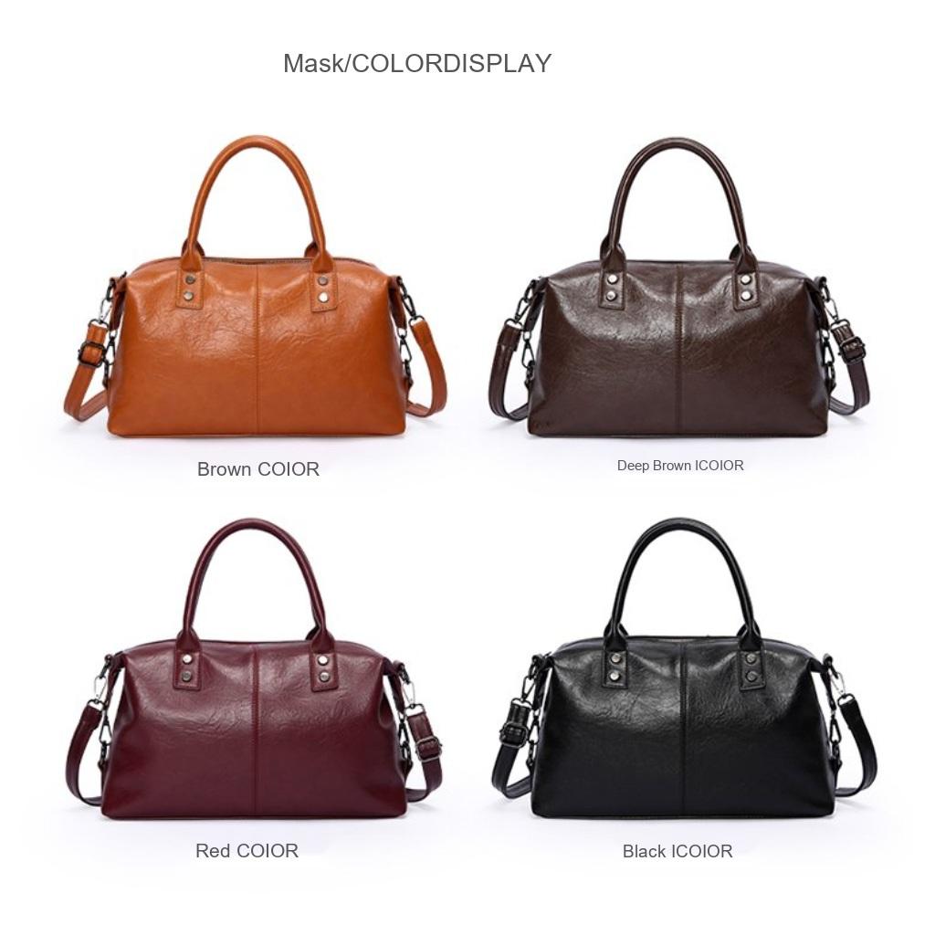 Boston Bag Unisex Faux Leather Large Capacity Shoulder Crossbody Daily Wear