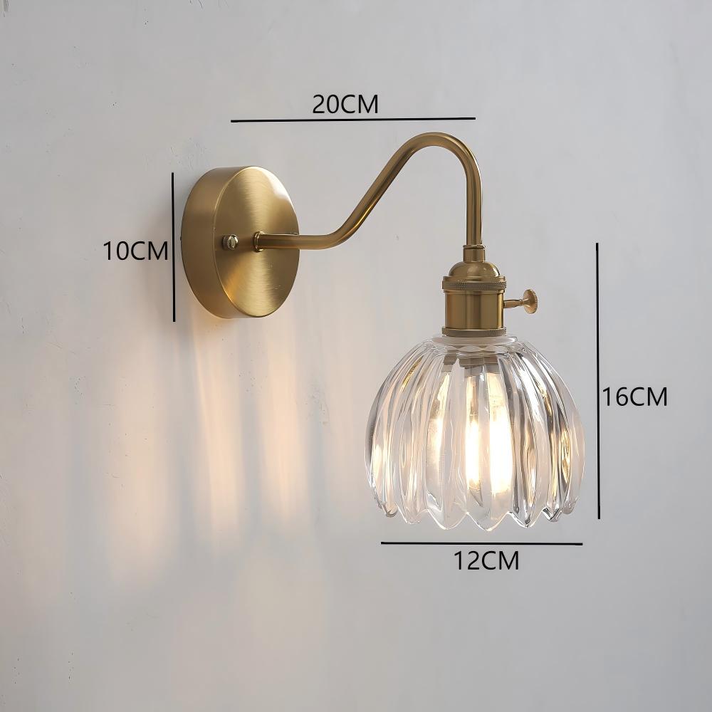 Japanese Retro Floral Glass Wall Lamps for Bedroom Study Led Mirror Light with Adjustable Wall Sconce Modern Simple Bedside Lamp