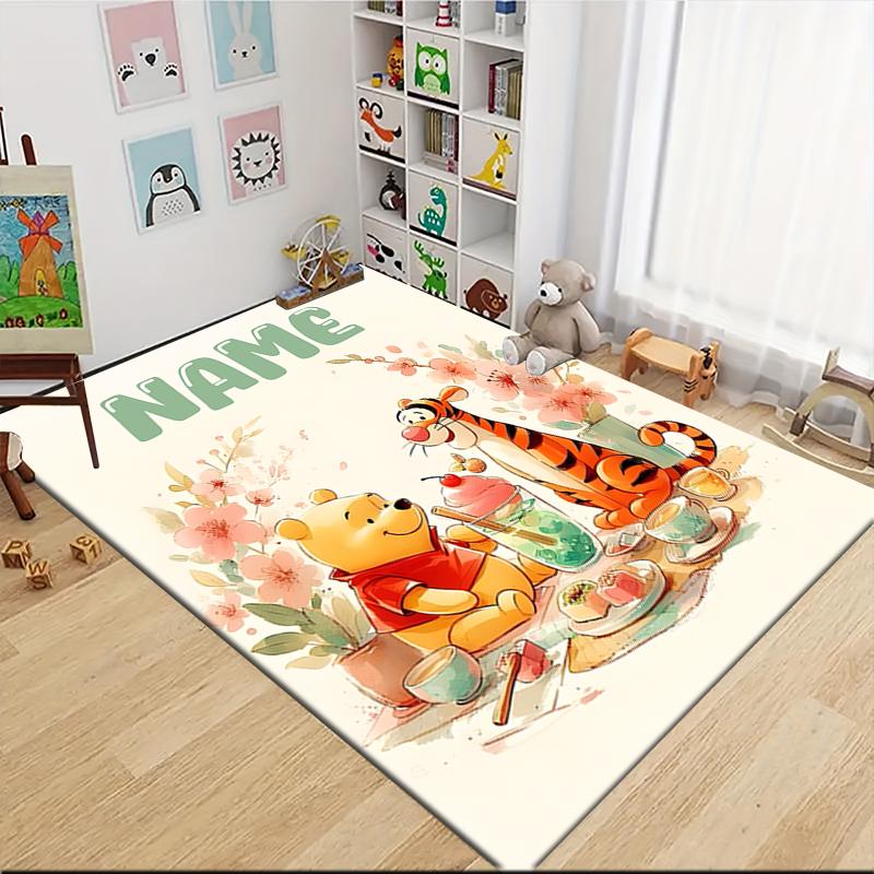 Custom Name Eeyore's Butterfly Adventure Carpet Rug Customizable Soft Washable Anti-Slip Home Living Room Sofa Mats Personalized Rug. 0909426