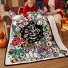 Christmas DIY Coloring Blanket for Kids Adults, Color Your Own Throw Blanket, 39.4" x Educational Drawing Toys Toddlers 55.1" with 24 Markers,