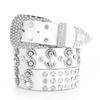 Women's Rhinestone Leather Belt – Fashionable Korean Style Wide Belt for Jeans
