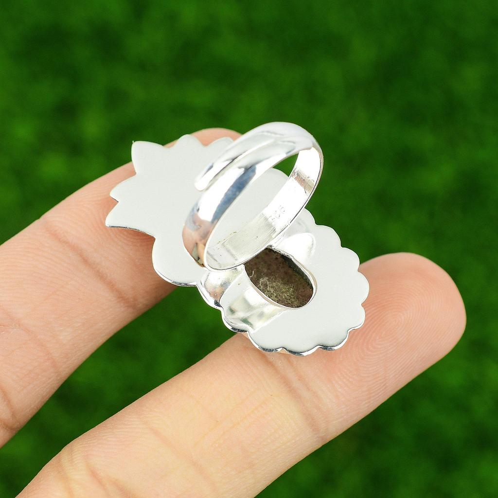 925 Sterling Silver Sacral Chakra Oval Sunstone Gemstone Promise Ring Jewelry