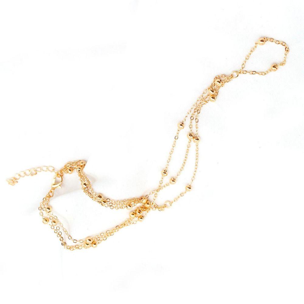 Multilayer Mesh Tassel Anklet Bracelets for Women, Toe Jewelry Foot Accessories for Wedding Party, Summer Fashion
