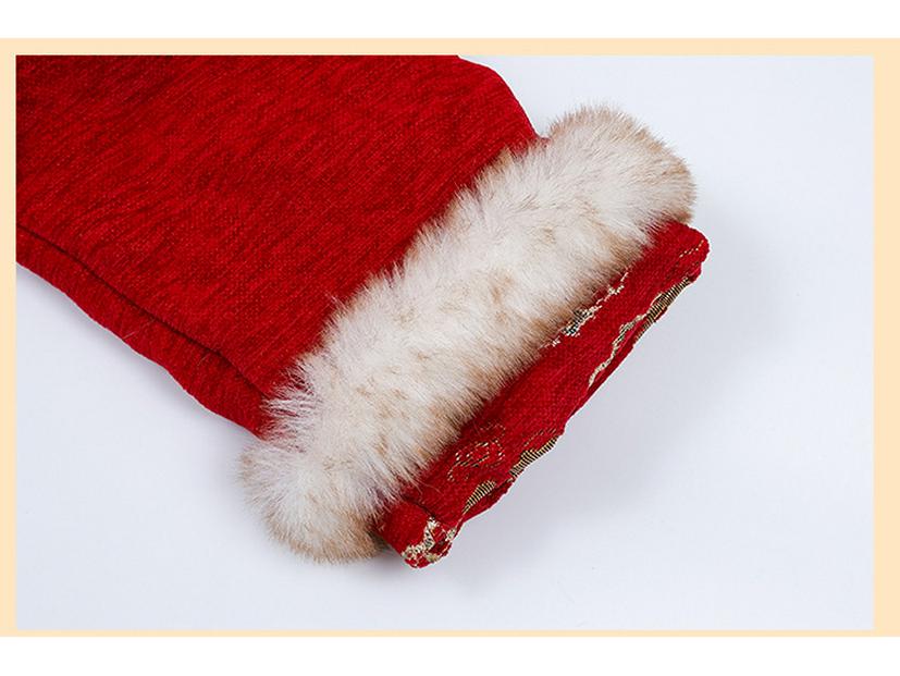 Girls' Winter Chinese Tang Suit Hanfu Set: Velvet, Thick, Trendy Two-Piece New Year Outfit