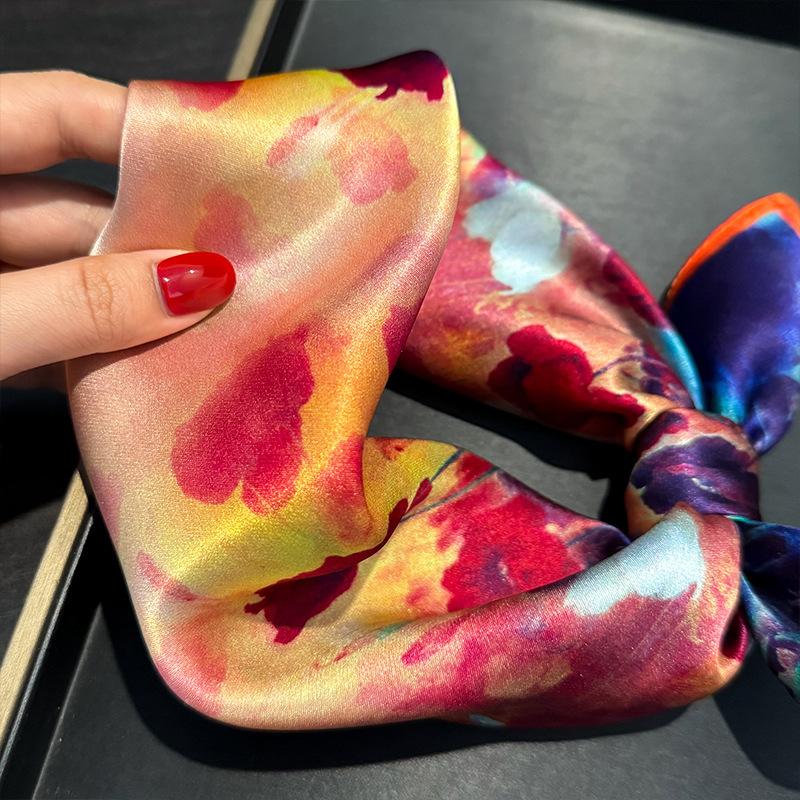 100% Natural Silk Scarf Women Luxury High Quality Headband Square Foulard Female Neckerchief Shawl Wraps Hijab Bandana Scarves