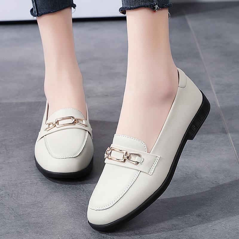 Fashion Womens Flat Loafers Retro Round Head Small Leather Shoes Soft Sole Foreign Trade Trend Zapatos Baratos Liquidaci
