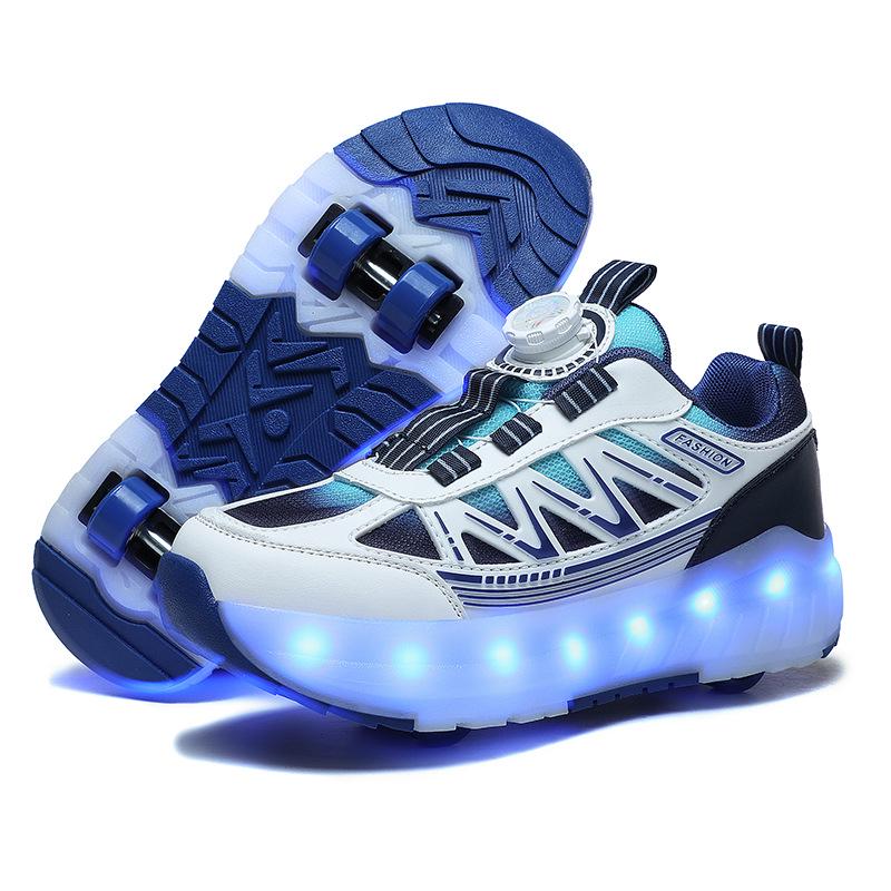 LED Rechargeable Light-Up Roller Shoes and Skates for Kids and Adults