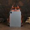 Johnature Vintage Totem Geprägter Rucksack, vielseitige Damen-Ledertasche, einfarbig, große Kapazität, Reiserucksäcke