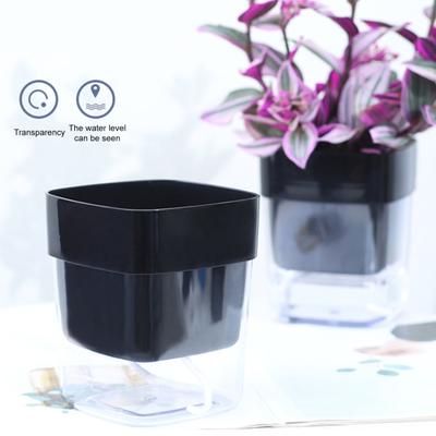 Yousheng Self Watering Flowerpot with Cotton String Visible Water Level Window Bottom Watering Planter Automatic Watering Planter