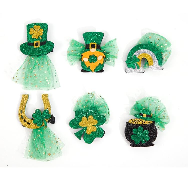 StPatrick Day Decorative Hair Clip LuckyClovers Hairhoop Festive Party Hair Pins