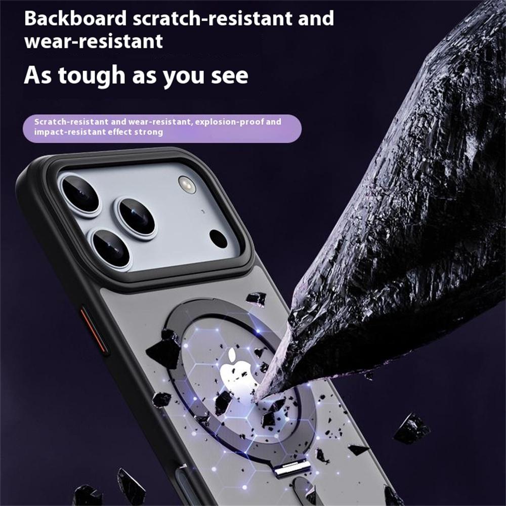 For iPhone 17 Pro Max Case TPU+Acrylic Hidden Magnetic Kickstand Phone Cover