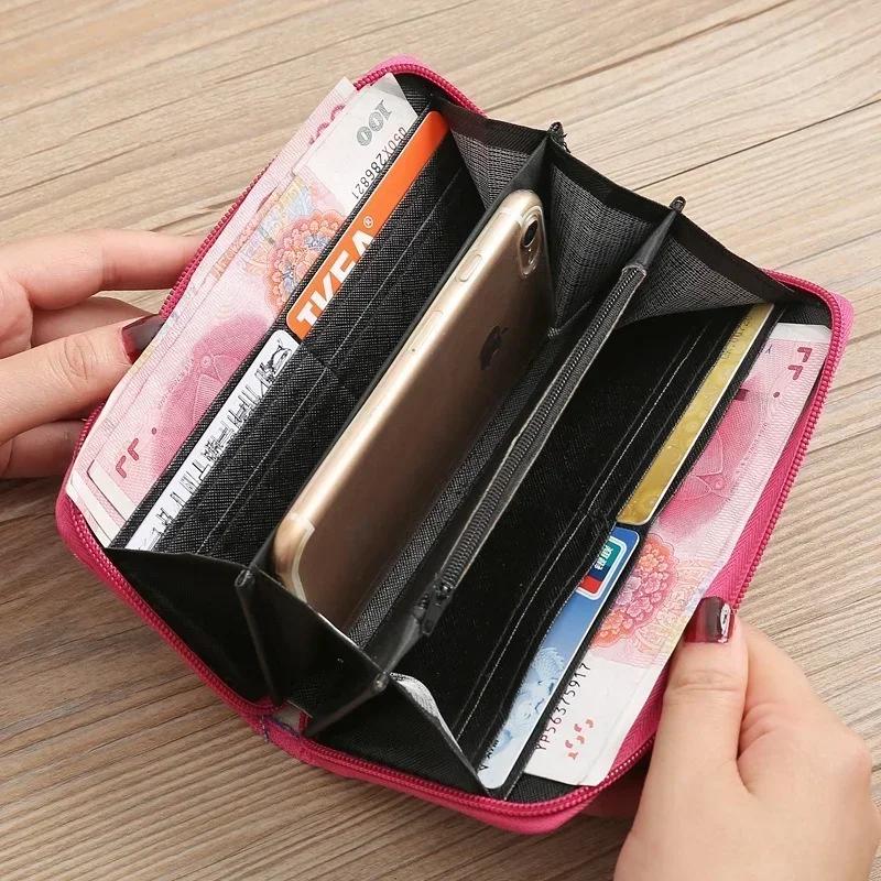 Embroidered Wallet Ethnic Style Handheld Bag Zipper Women's Wallet Fabric Embroidered Bag Handheld Bag