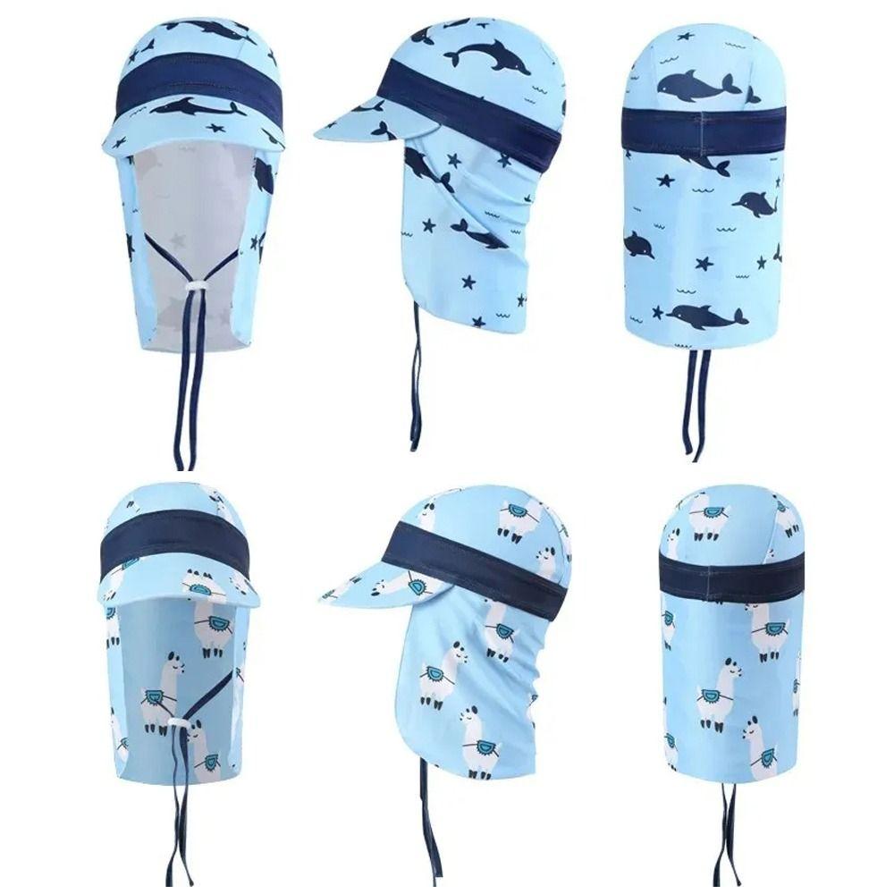 Neck Protection Children's Swimming Cap Anti UV UV Protection Hat Kids Bucket Hats  Summer