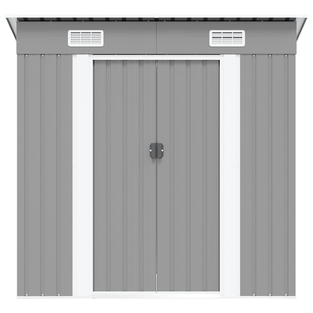 vidaXL Gartenschuppen Grau Metall