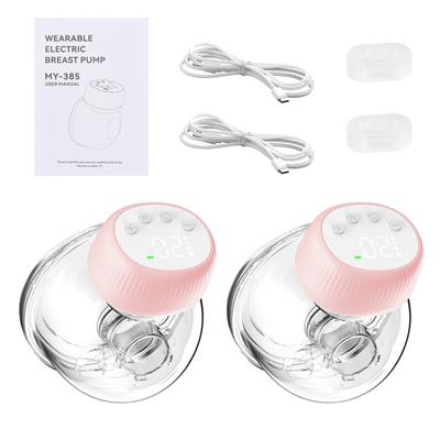 2 Pack Hands Free Wearable Breast Pump with 4 Modes 12 Levels 10 Minutes Auto Stop Portable Breast