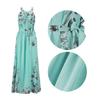 Women Beach Dress Flower Printing Bohemian Sleeveless Lace Up Tight Waist Dress-up Backless Loose Women Maxi Dress Female Clothes