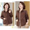 Spring and Autumn Fashion Temperament Embroidered Lapel Women's Top Mom Foreign Style Casual Jacket