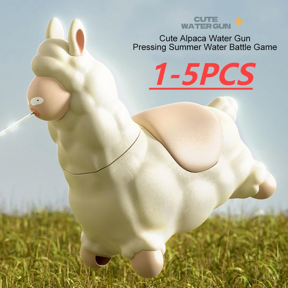 1-5 PCS Lama Pulvérisateur d'Eau Interactif Anti-Fuite Manuel Pistolet à Eau Cracheur Mignon Jouet à Presser pour l'Été Plage