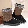 Fleece Warm Comfortable Versatile Fashion Casual Women's Shoes 2025 Autumn and Winter New Lace Buckle Knitted Snow Boots Women