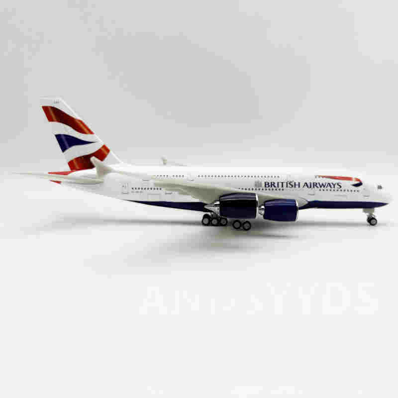 Die-cast Resin Airplane Model A380 British Airways 30CM 1/240 Scale 380 Model Plane with Stand Aviation Enthusiasts Gifts