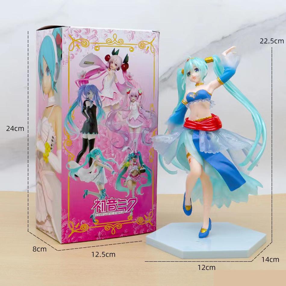 Hatsune Miku 21cm Anime Figure Kawaii Thumbelina Vocaloid Wonderland PVC Action Figure Collection Model Doll Ornaments Toys Gift