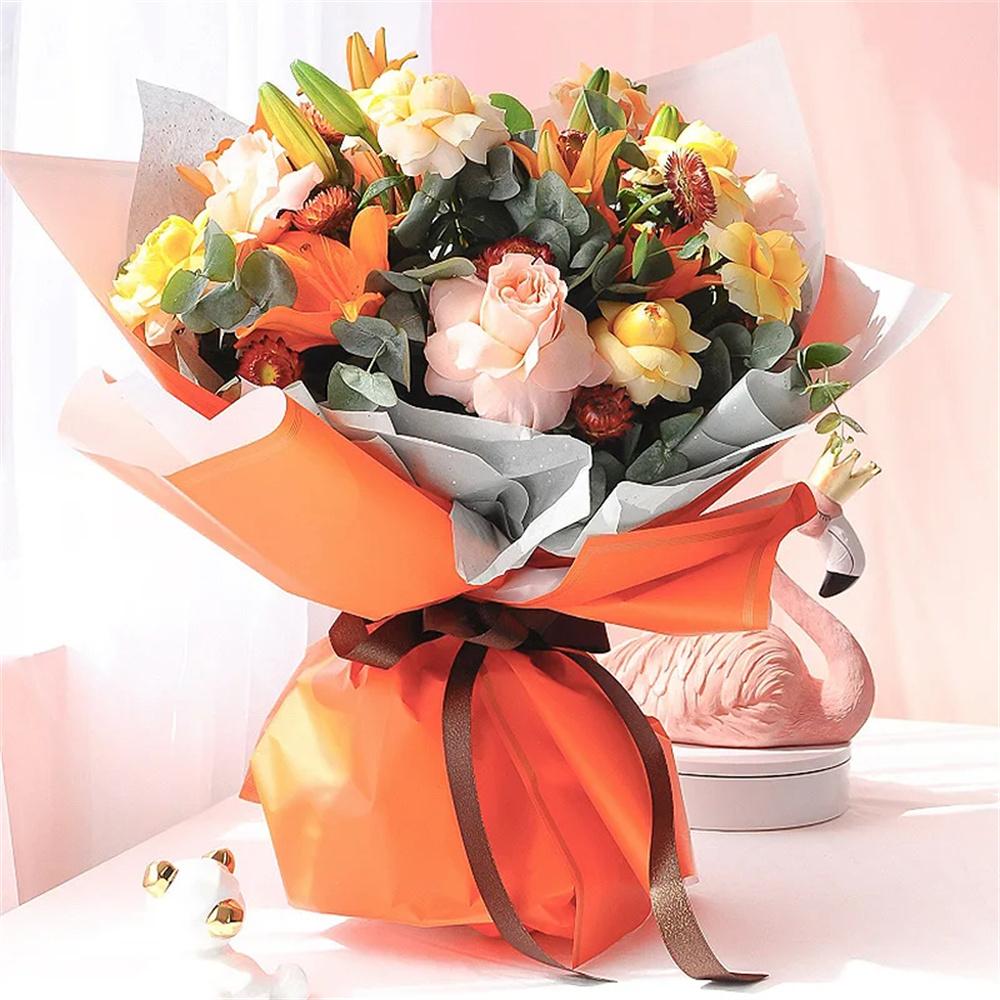 Double-Sided Flower Wrapping Paper Two-Toned Waterproof Korean Bouquet Wrap Paper Wholesale Set 20 Sheets 58*58cm