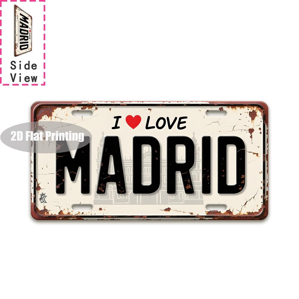 Tin Sign - Vintage Durable Metal Plaque Wall Decor, Home Office Bar Man Cave Laundry European City Birth Year License Plate Wa
