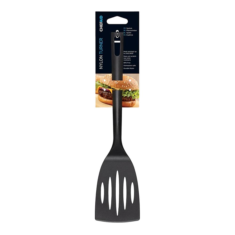 Chef Aid Nylon Slotted Turner Black