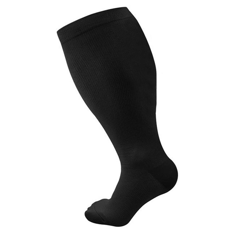 Plus Size 2XL-7XL 20-30 mmHg Compression Socks for Women Men Wide Calf Extra Large Knee High Flight Sock for Circulation Support