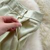 Summer Women Casual Smooth Satin High Waist Pant Trouser with Pocket for Girls