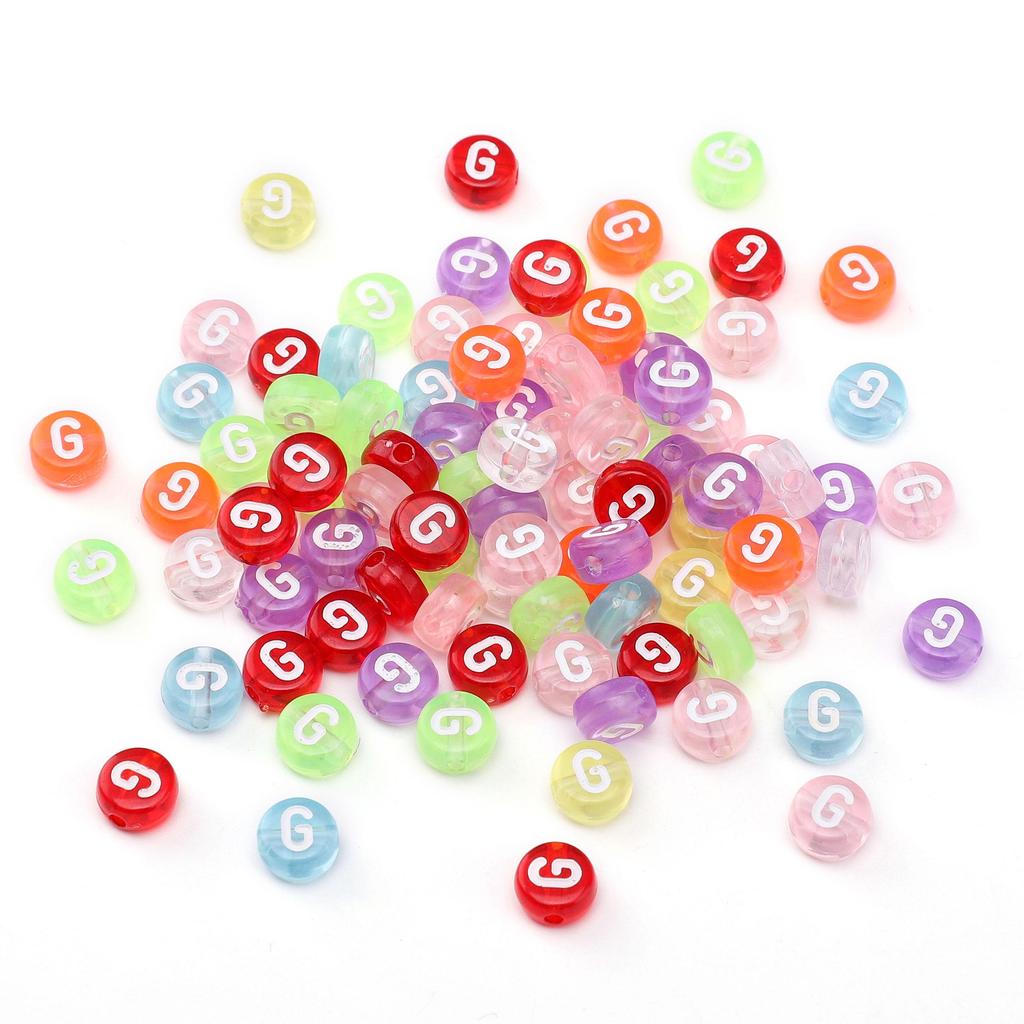 100 ks Akrylové korálky s písmeny Kulaté volné korálky pro DIY náramek Výroba módních šperků