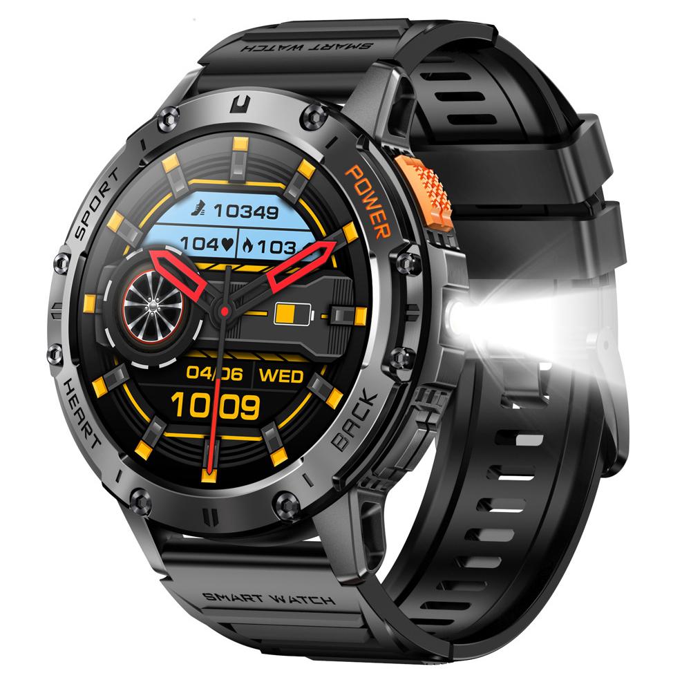 

New Blue Tooth Call Health Waterpoof Smartwatch Screen Weather Flashlight For Men Outdoor Sport Fitness Smart Watch