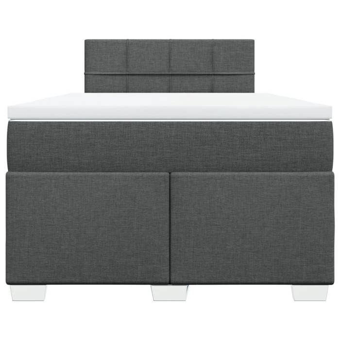 Maison Exclusive - Sommier à lattes de lit avec matelas Gris foncé 120x200cm Tissu
