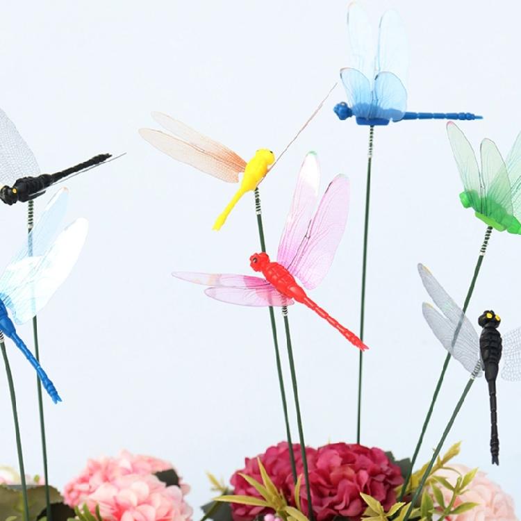 12Pcs Dragonfies Clip 3D Dragonfies Garden Stakes Decors Fly Deterrents Dragonfies Fly Deterrents,Garden Bird Scare Devices