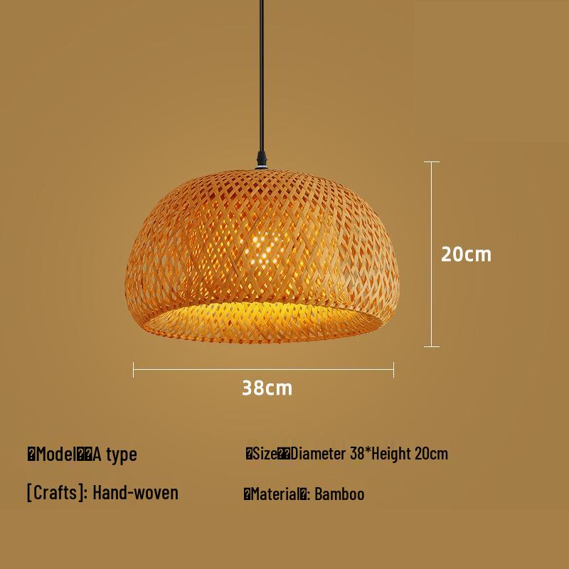 Bamboo Zen Pendant Light: Artistic Bamboo Weave Lantern for Tea Rooms and Tables